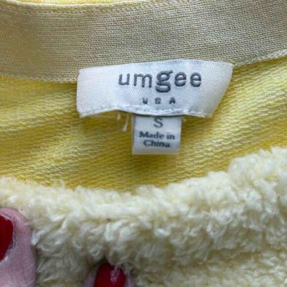 Umgee Oversized Soft Fleece Pullover Sweater Yellow Small‎ - Picture 8 of 10